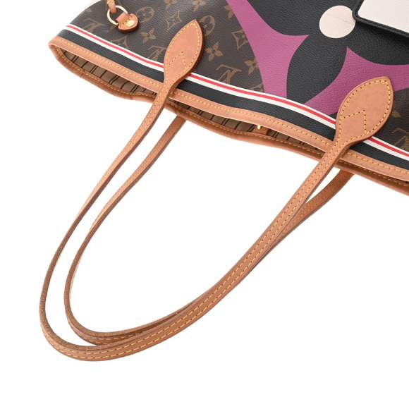 LOUIS VUITTON Monogram Game On Neverfull Brown Canvas Tote Bag - Picture 3 of 9